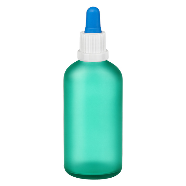 100ml pipettipullo valkoinen/sininen väärentämisen varalta suljettava GreenL. UT18/100