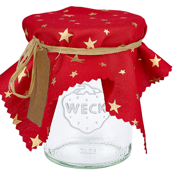 Kankainen korusilppu punainen "tähdet" 15cm neliö.