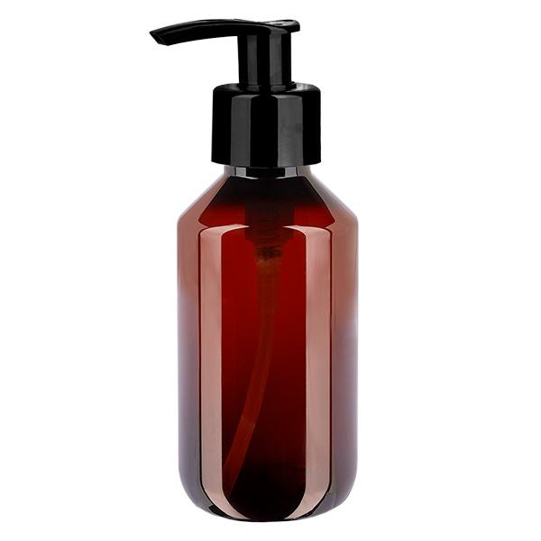 PET-pullo 200ml, jossa on annostelupumppu musta PET-pullo 200ml, jossa on annostelupumppu musta