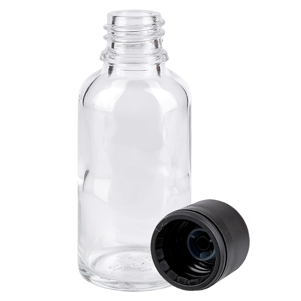 50ml pullo 11mm kierrekorkki musta väärentämisen estävä korkki ClearLine UT18/50 50ml pullo 11mm kierrekorkki musta väärentämisen estävä korkki ClearLine UT18/50