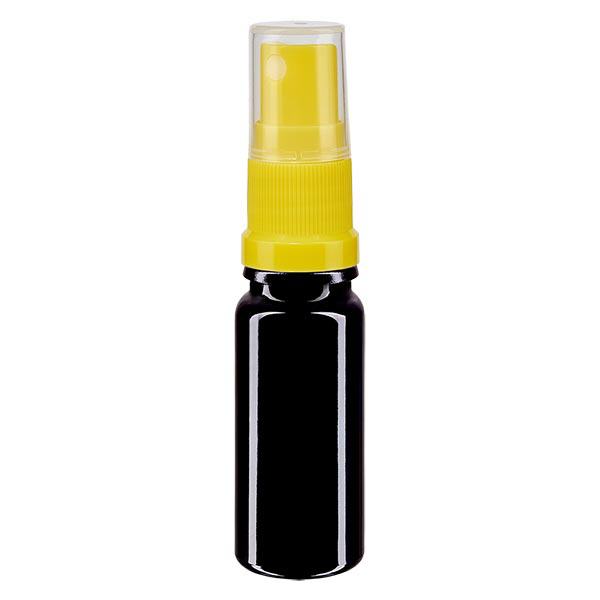 Apteekkipullo violetti 10ml suihkukorkki keltainen Apteekkipullo violetti 10ml suihkukorkki keltainen