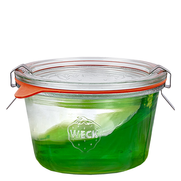 Setti 12 Weck-purkkia 370ml tumblereja, joissa on 12 lasikantta, 1