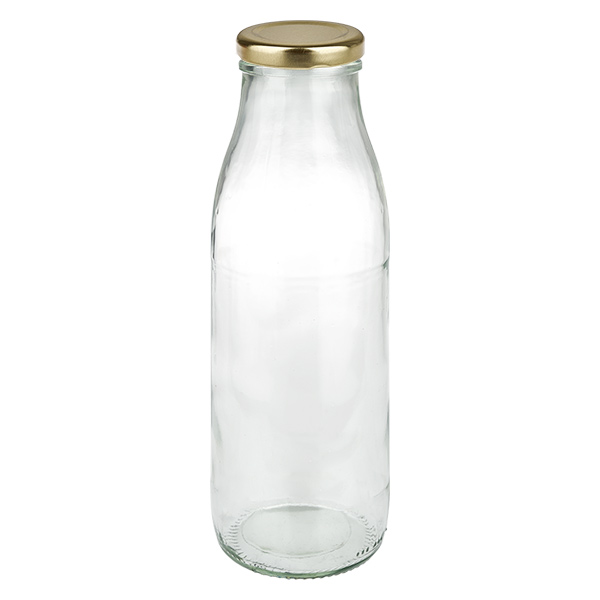 500ml lasipullo + BasicSeal-kansi kultainen UNiTWIST