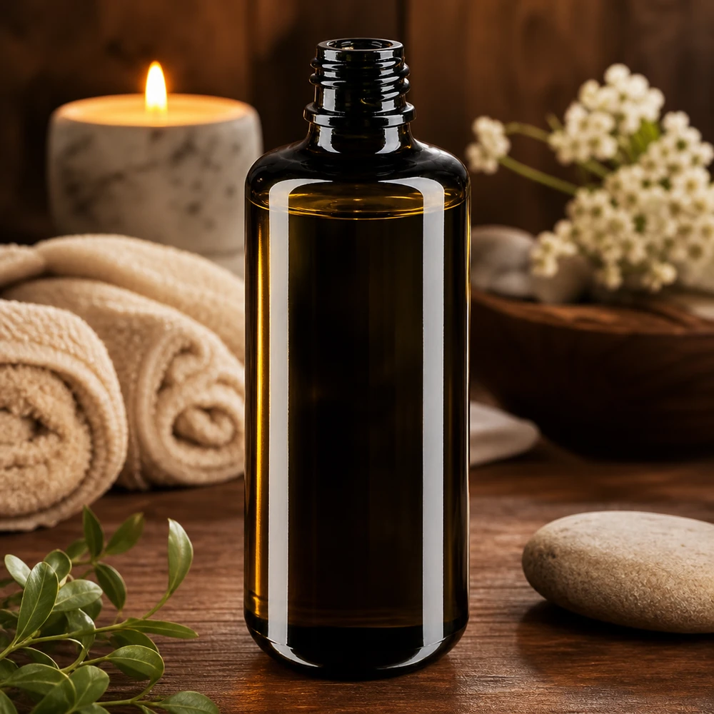 Violetti lasipullo 100ml DIN 18 (Mironglas) (Mironglas) Laadukas 100ml Orion tippapullo, joka on valmistettu Miron violetista lasista aromaterapia- ja wellness-sovelluksiin.