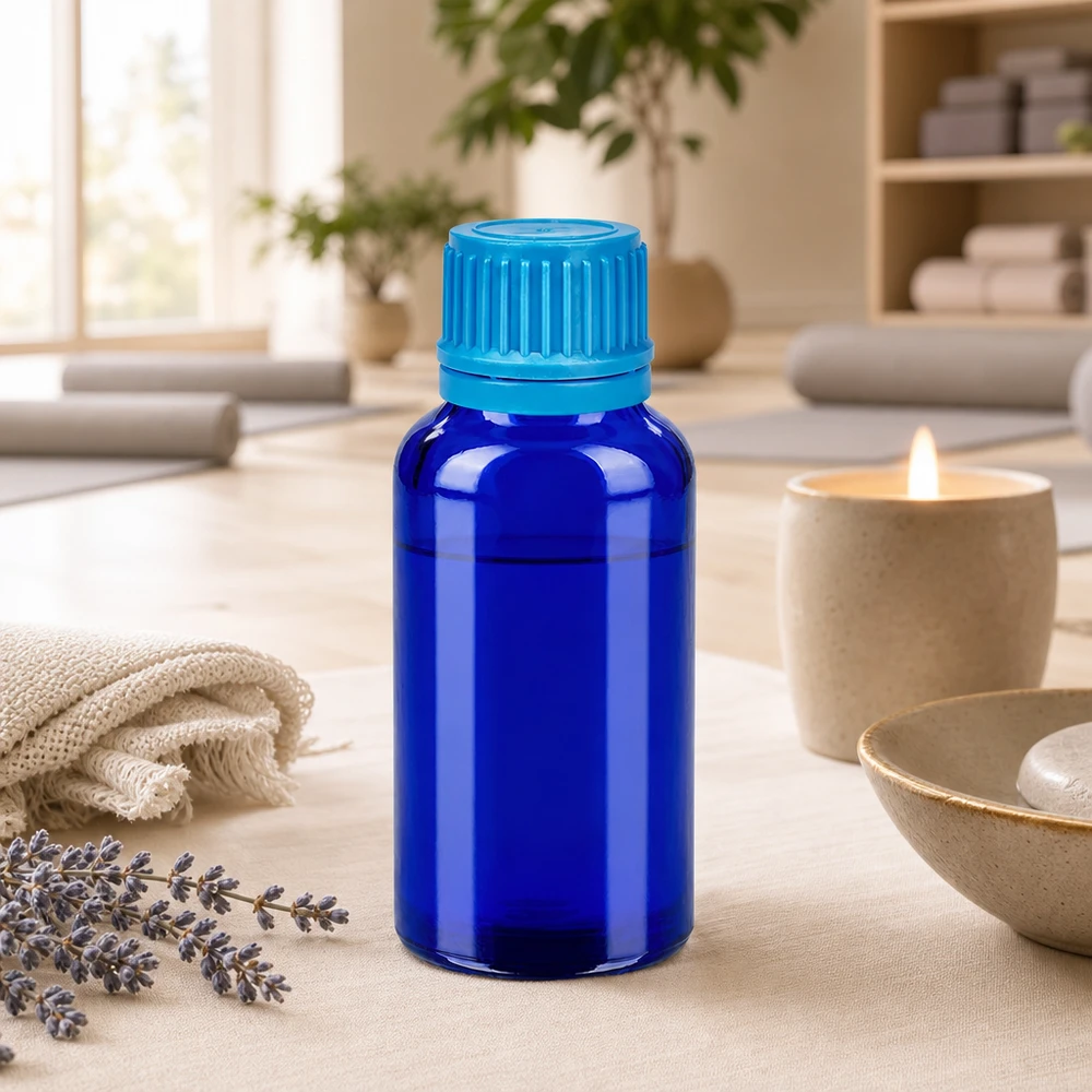 Käytännöllinen 30ml pullo, jossa on turvallinen korkki DIY-kosmetiikkaan ja wellness-sovelluksiin.