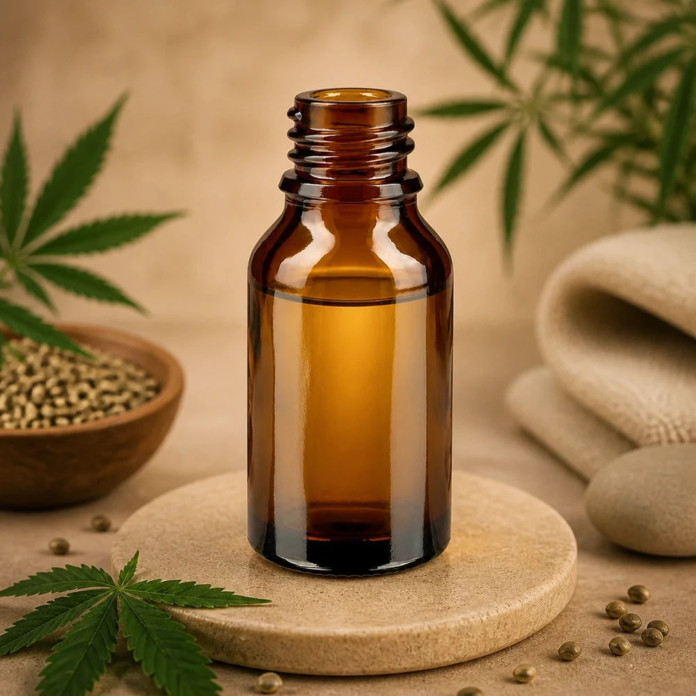 Tiputinpullo 30 ml DIN 18 meripihkainen lasi HOHE FORM 30ml ruskea apteekkipullo pitkä muoto ApoGlas puinen lasinalus kannabis hampunsiemeniä luonnollisia öljyjä wellness