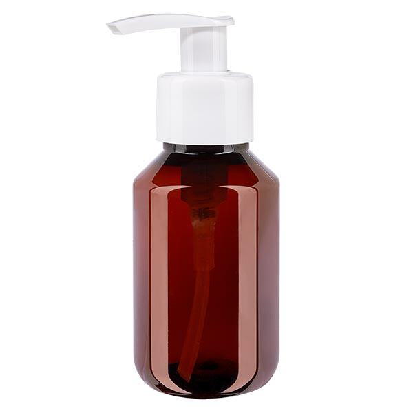 PET-pullo 100ml annostelupumpulla valkoinen PET-pullo 100ml annostelupumpulla valkoinen