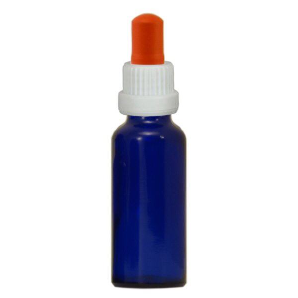 Apteekkipullo sininen 30ml pipettipullo valkoinen/punainen peukaloinninestokorkki Apteekkipullo sininen 30ml pipettipullo valkoinen/punainen peukaloinninestokorkki