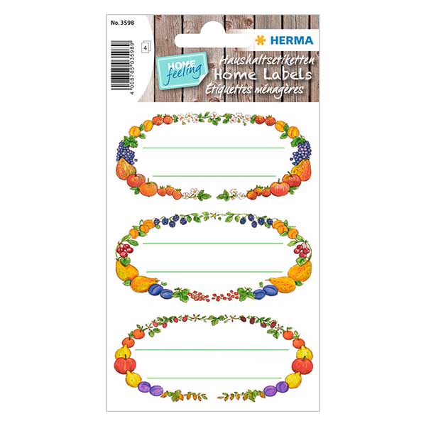 Keittiötarrat "Hedelmäseppeleet" (12 tarraa) (12 tarraa)