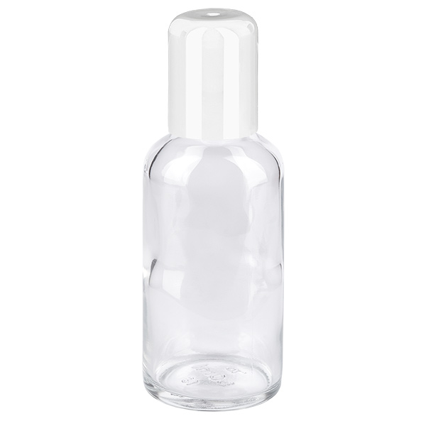 50ml roll-on-pullo valkoinen vakiosuljin ClearLine UT18/50 50ml roll-on-pullo valkoinen vakiosuljin ClearLine UT18/50