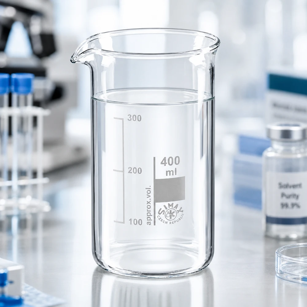 400ml borosilikaattilasi, korkea muotoinen dekantterilasi Läpinäkyvä 400 ml:n mitta-astia, korkea malli, jossa on painettu millilitra-asteikko, laboratoriopöydällä