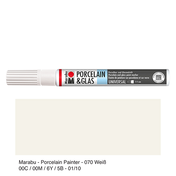 Värikynä valkoinen 1-2mm lasille/posliinille Värikynä valkoinen 1-2mm lasille/posliinille