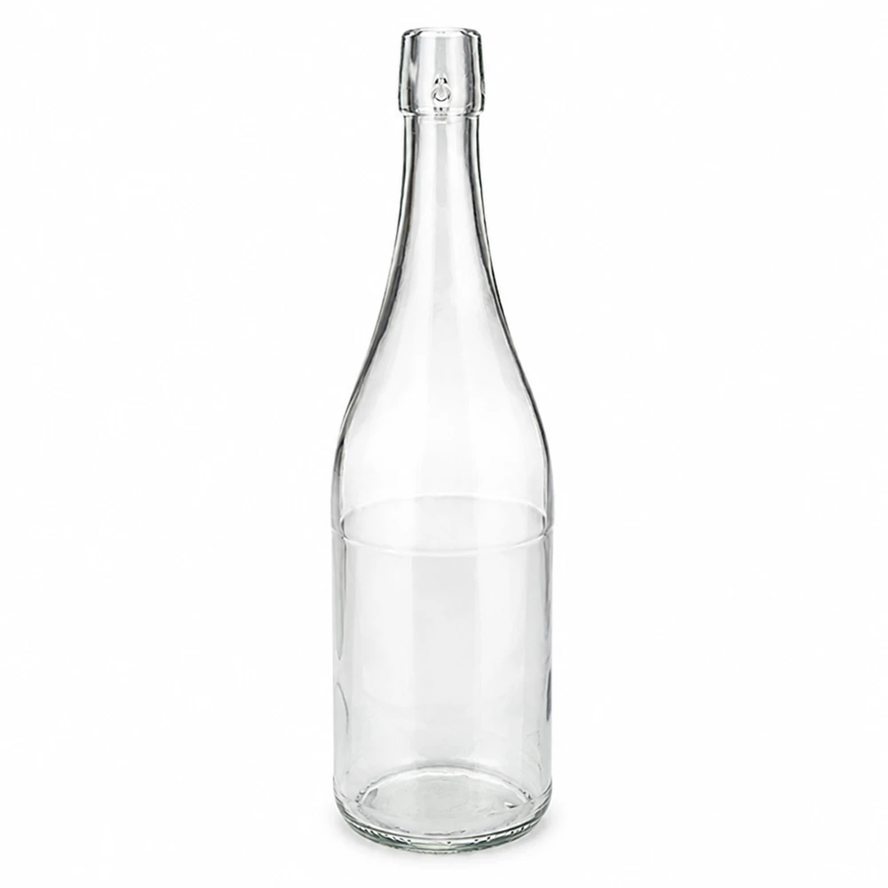 750ml lasipullo läpinäkyvä ilman kääntökorkkia UNiTWIST tyhjä valkoisella taustalla Tuotekuva 1