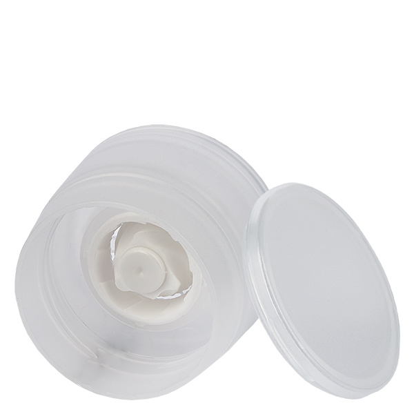 Suola-/maustepurkin kansi karkealla jauhimella valkoinen