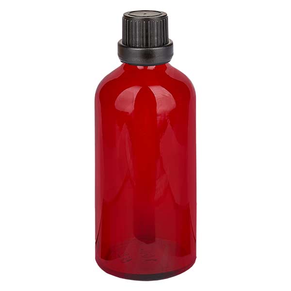 100ml tippapullo 2mm väärentämisen estävä korkki RedL. UT18/100