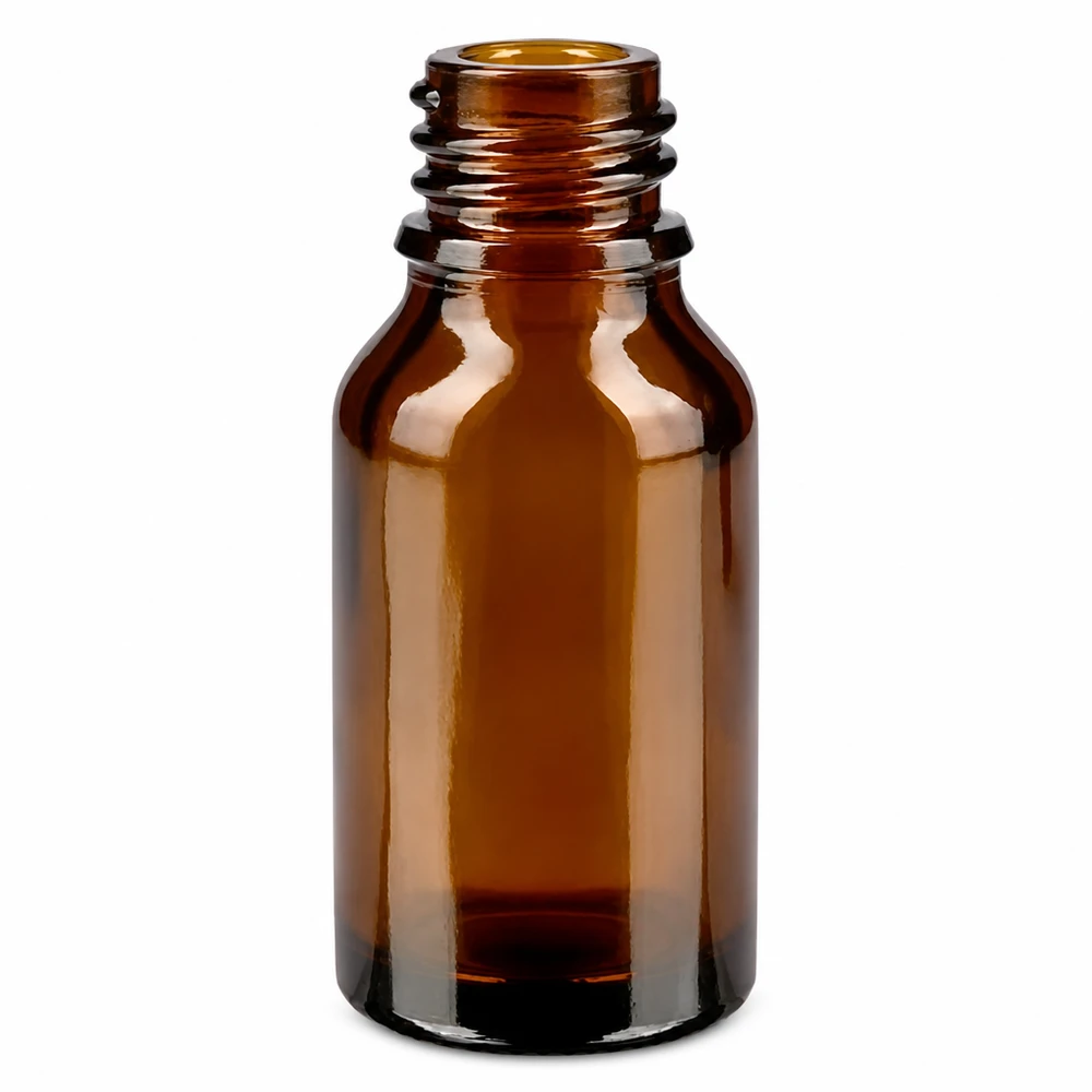 30ml tippapullo 1mm musta vakiosuljin BrownLine UT18/30 Pieni 30 ml:n apteekkipullo meripihkalasista, jossa on ruuvikierre tarkkaa annostelua varten.