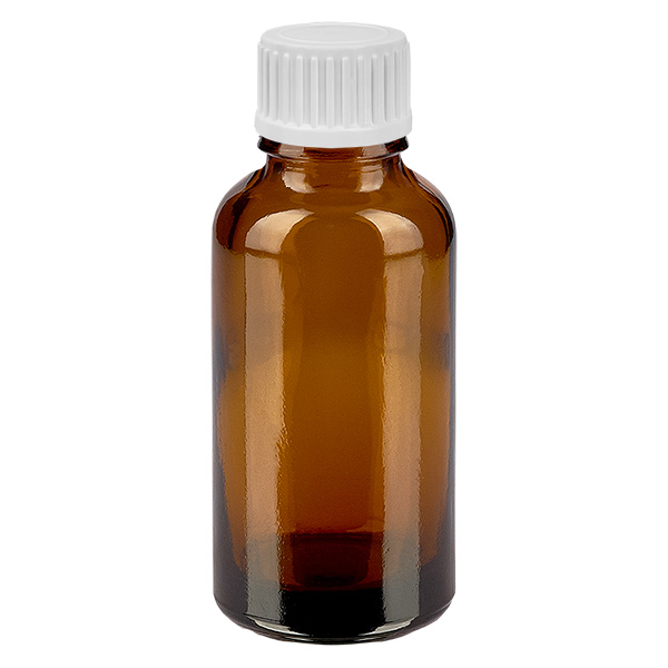 30ml pallopullo 3mm kaaderengas valkoinen vakiosuljin RuskeaL. UT18/30