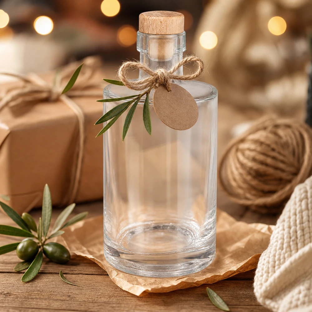 350ml Glasflasche "Galileo" mit Holzgriffkorken UNiTWIST®