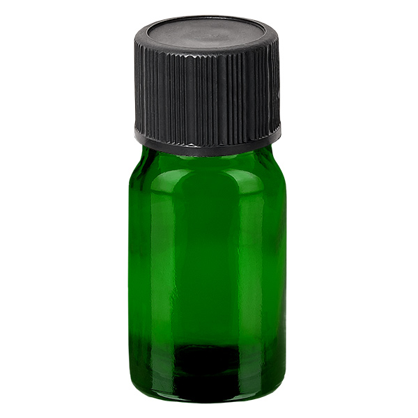 5ml tippapullo 1mm musta vakiokorkki GreenLine UT18/5 5ml tippapullo 1mm musta vakiokorkki GreenLine UT18/5