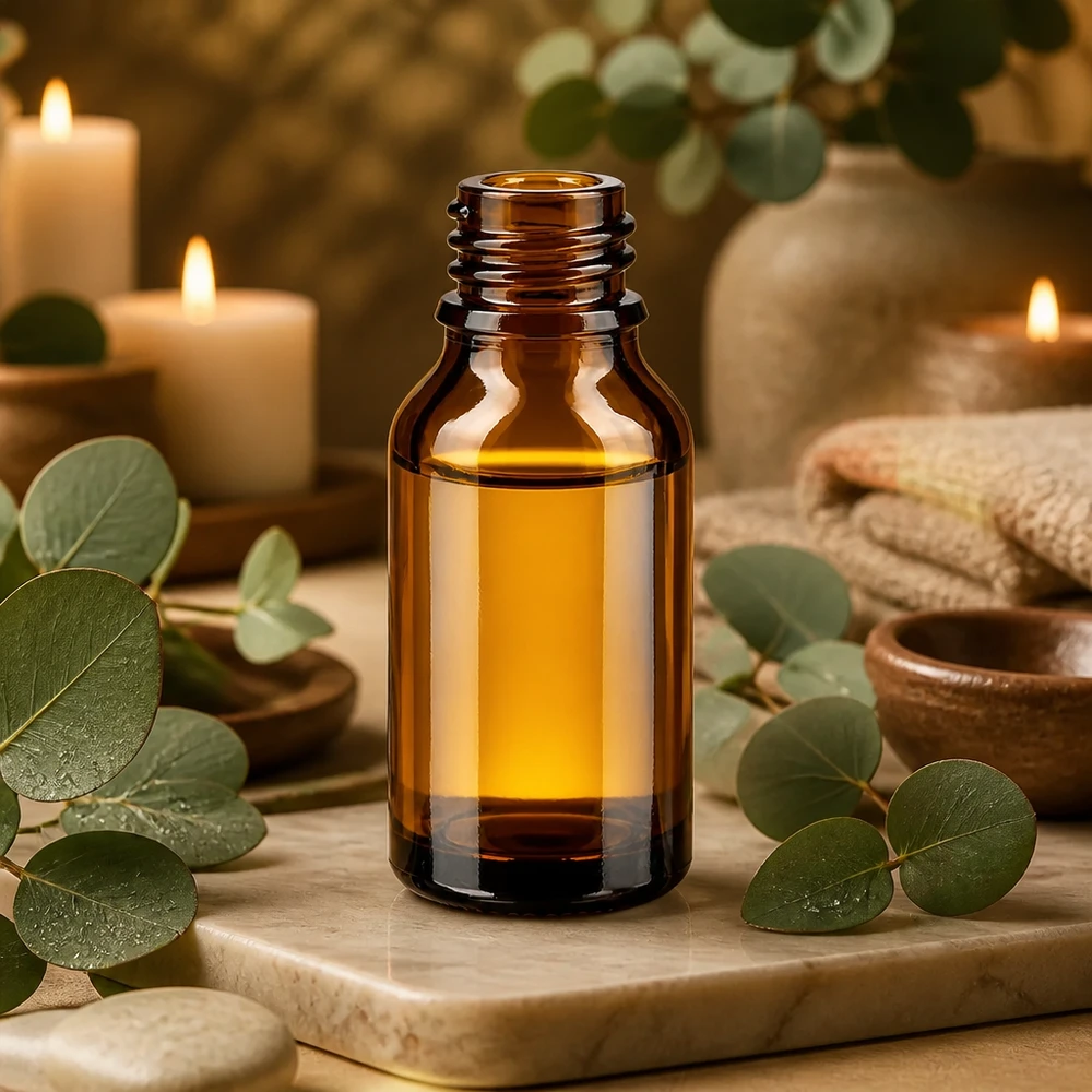 30ml ruskea lasipullo apteekki korkea muoto keltainen öljy aromaterapia tunnelma kynttilät eukalyptus koristelu