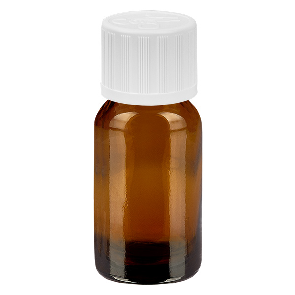 10ml pullo 11mm ruuvikorkki valkoinen vakio lapsiturvallinen BrownLine UT18/10