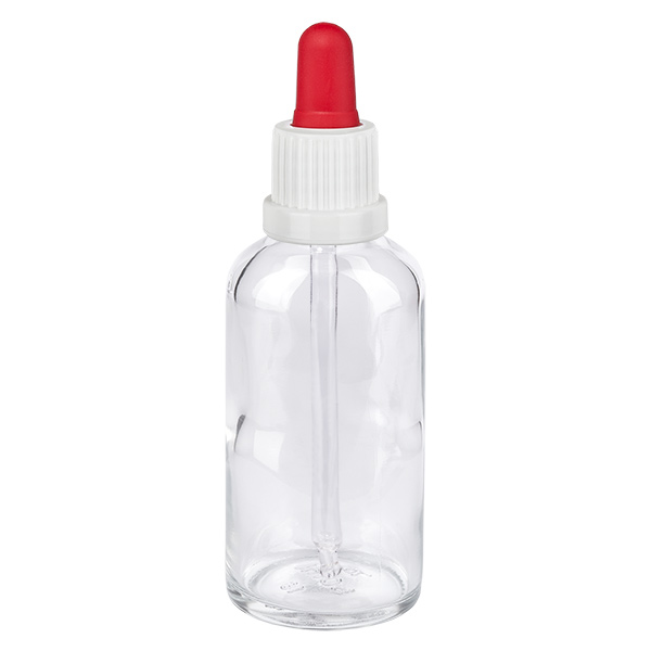 50 ml:n pipettipullo valkoinen/punainen sulkeminen väärentämisen estävällä sulkimella ClearLine UT18/50. 50 ml:n pipettipullo valkoinen/punainen sulkeminen väärentämisen estävällä sulkimella ClearLine UT18/50.
