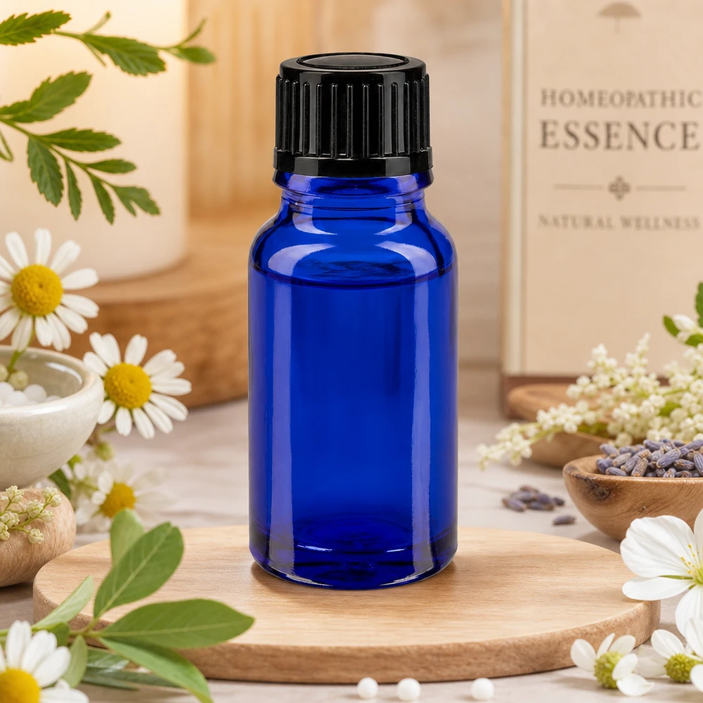 Apteekkipullo sininen 10ml tippapullo korkki 1mm musta vakio Homeopaattiset uutteet, 10 ml:n pullo, sininen apteekkilasi, 1 mm:n tippausaukko