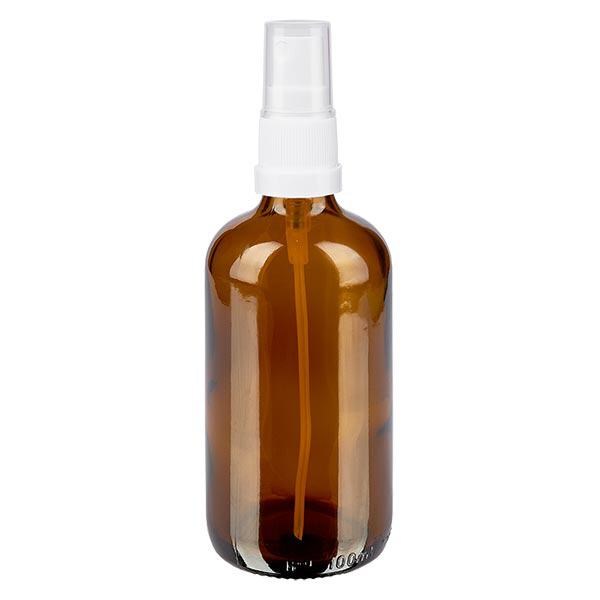 Apteekkipullo ruskea 100ml suihkupullo valkoinen Apteekkipullo ruskea 100ml suihkupullo valkoinen