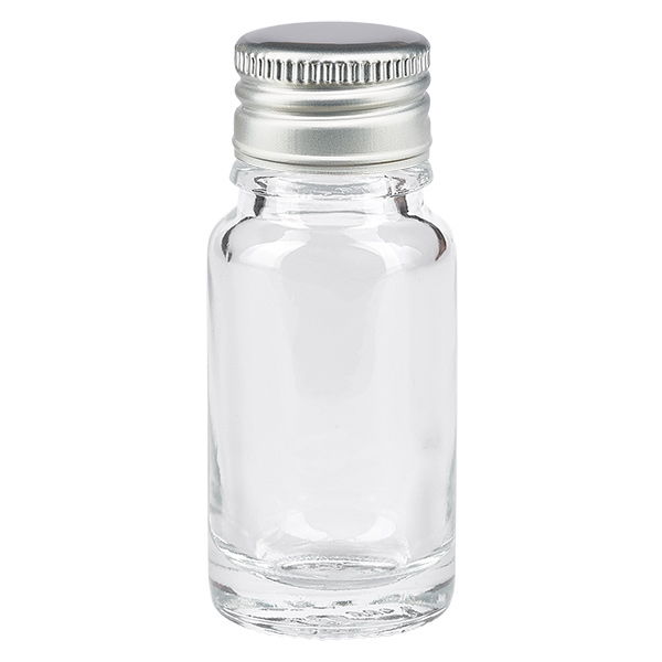 10ml pullo 11mm kierrekorkki alumiini-hopea standardi ClearLine UT18/1