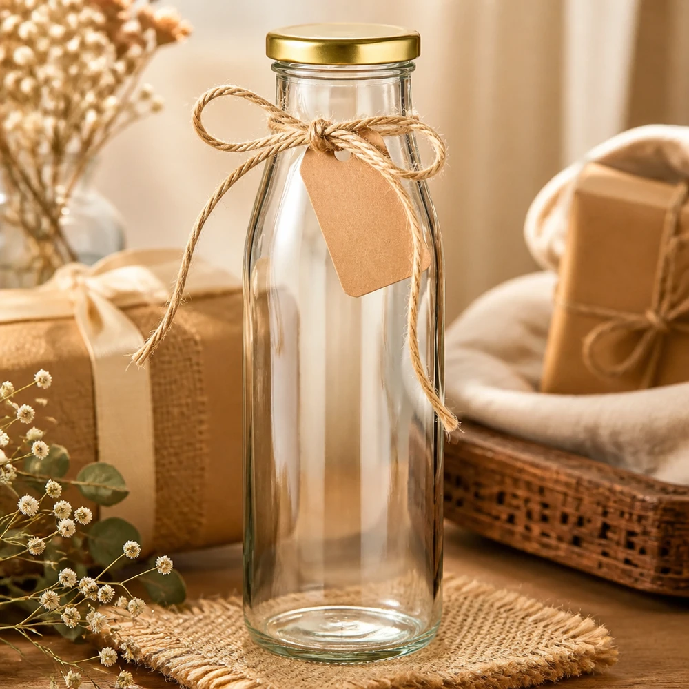 500ml lasipullo + BasicSeal-kansi kultainen UNiTWIST 500ml lasipullo + BasicSeal-kansi kultainen UNiTWIST