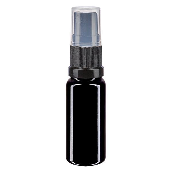 Apteekkipullo violetti 10ml suihkutuslisälaite musta Apteekkipullo violetti 10ml suihkutuslisälaite musta