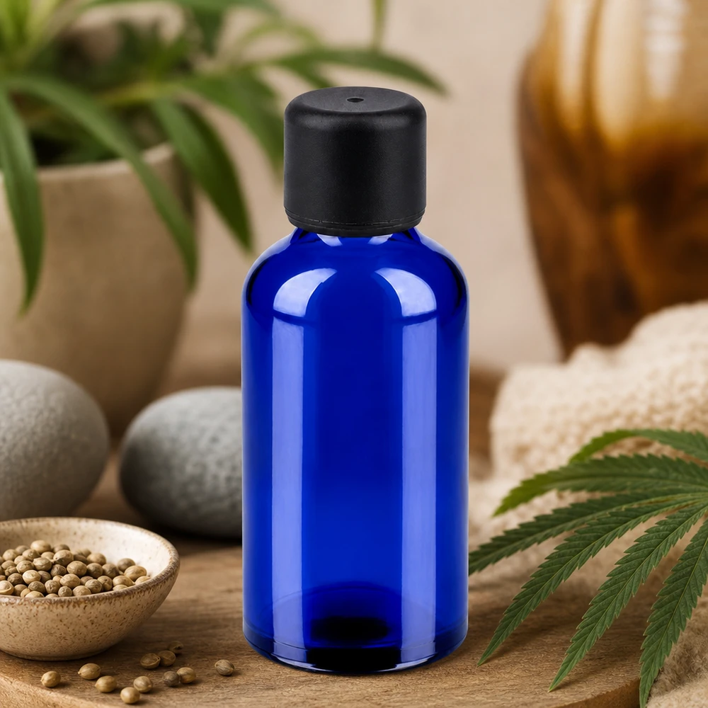 50ml pullo 6mm kierrekorkki musta Standard BlueLine UT18/50 Standard BlueLine UT18/50 50ml BlueLine-lasipullo STD-kierteellä ja mustalla korkilla ammattikäyttöön.