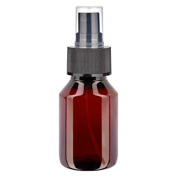PET-pullo 50ml mustalla sumuttimella PET-pullo 50ml mustalla sumuttimella