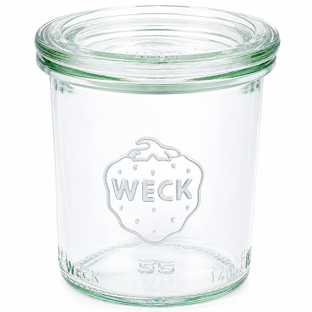 WECK 140ml RR60 lasikannellinen läpinäkyvä säilöntäpurkki 140ml RR60 säilöntään ja säilytykseen.