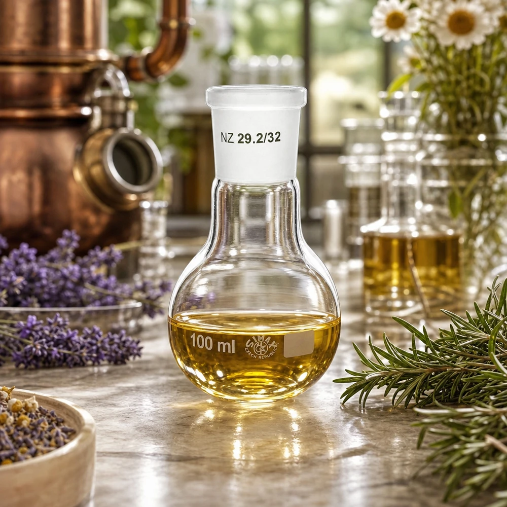 Pienikokoinen 100 ml:n laboratoriopullo, jossa on vakiohionta 29/32 - ihanteellinen pienille tilavuuksille ja mikroreaktioille.