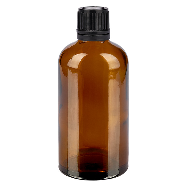 100ml pullo 11mm ruuvikorkki musta peukaloitava korkki BrownL. UT18/100