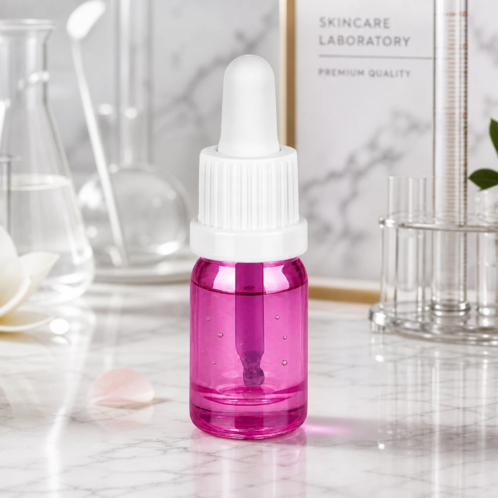 5ml pipettipullo valkoinen omaperäinen ruuvikorkki PurpleLine UT18/5 PurpleLine UT18/5 Laadukas 5 ml:n lasipullo tippapipetillä PurpleLine-sarjasta laboratorio- ja ihonhoitotuotteisiin
