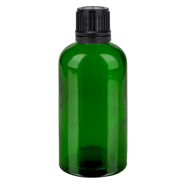 100ml Globulipullo 8mm kaaderengas musta sinetöity sulkeminen GreenL. UT18/10