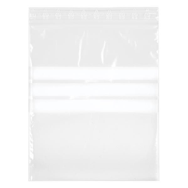 PolyZip-pussi, jossa on merkintäkenttä (100 kappaleen pakkaus) 90x110mm/50µm