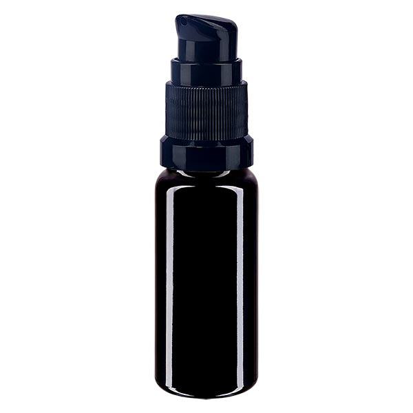 Apteekkipullo violetti 10ml pumppukorkki musta vak. Apteekkipullo violetti 10ml pumppukorkki musta vak.