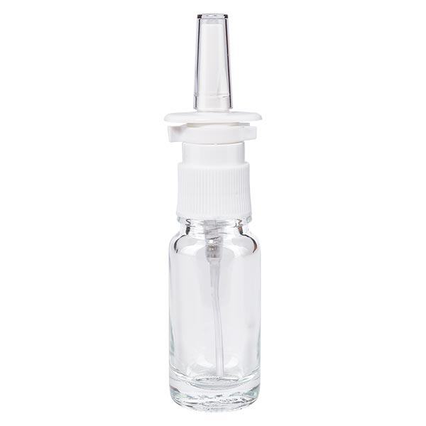 Apteekkipullo kirkas 10ml nenäsumutin valkoinen vakio. Apteekkipullo kirkas 10ml nenäsumutin valkoinen vakio.