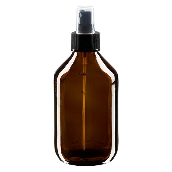 250ml lääkepullo ruskea, pumppusumuttimella musta ApoGlas 250ml lääkepullo ruskea, pumppusumuttimella musta ApoGlas