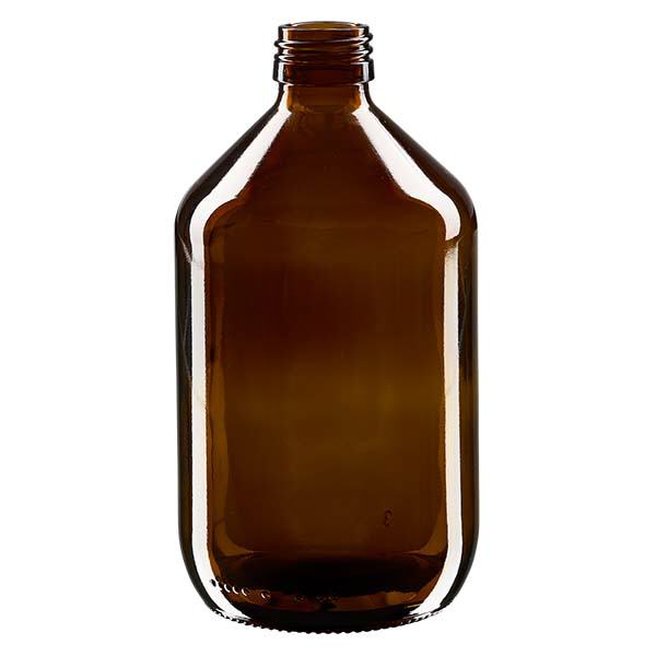 500 ml:n lääkepullo ruskea, ilman korkkia PP28 ApoGlas