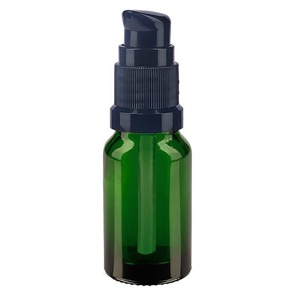 Apteekkipullo vihreä 10ml pumppukorkki musta standardi Apteekkipullo vihreä 10ml pumppukorkki musta standardi