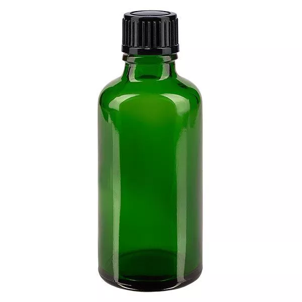 Apteekkipullo vihreä 50ml ruuvikorkki musta standardi Apteekkipullo vihreä 50ml ruuvikorkki musta standardi