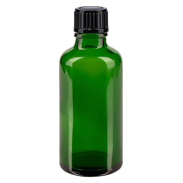 Apteekkipullo vihreä 50ml ruuvikorkki musta standardi Apteekkipullo vihreä 50ml ruuvikorkki musta standardi