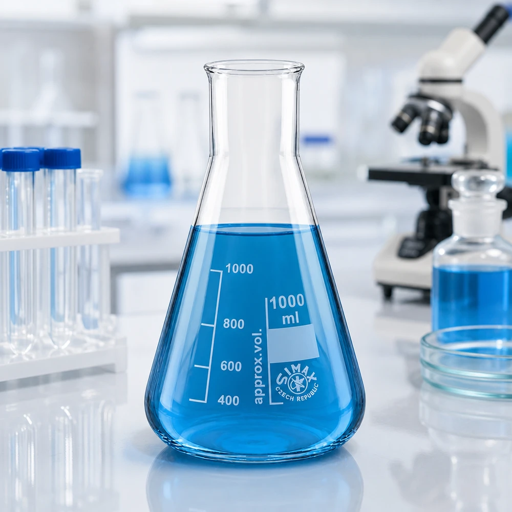 Erlenmeyer-pullo 1000ml leveä kaulaosainen