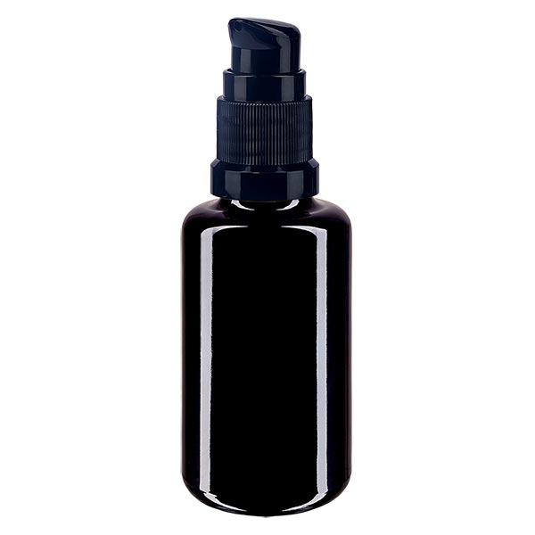 Apteekkipullo violetti 30ml pumppukorkki musta vakio. Apteekkipullo violetti 30ml pumppukorkki musta vakio.
