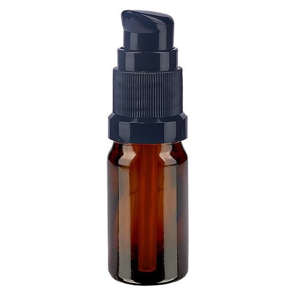 Apteekkipullo ruskea 5ml pumppukorkki musta standardi Apteekkipullo ruskea 5ml pumppukorkki musta standardi