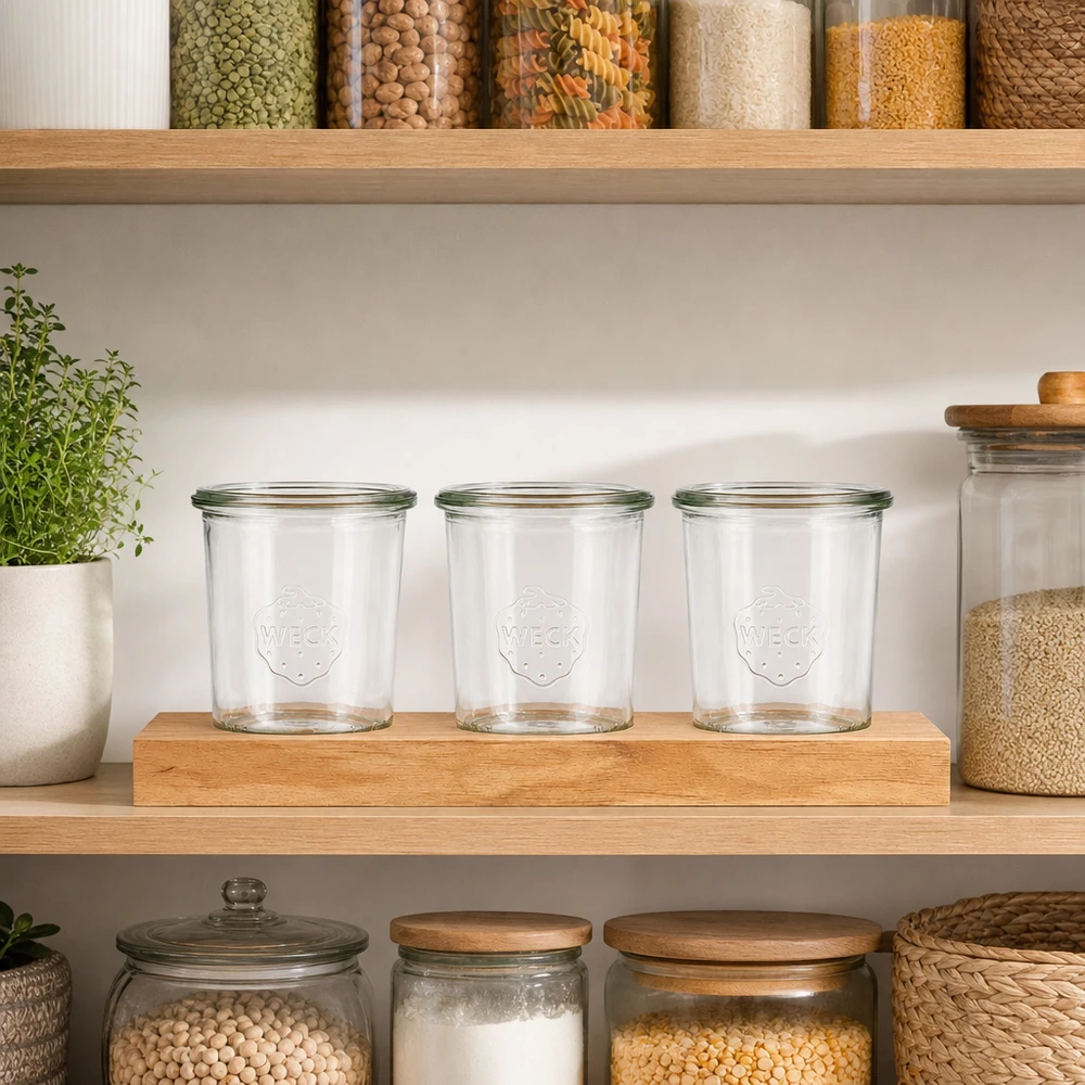 Weck tumblers 160ml tyhjä tarjoilulauta Plano3 järjestäytyneessä varastointi keittiö mausteiden säiliöt